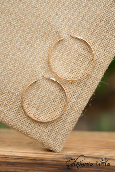 Bennet Hoop Earrings - Satin Gold