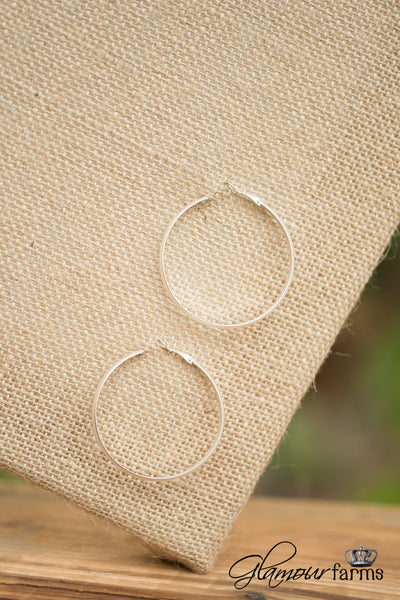 Bennet Hoop Earrings - Satin Silver
