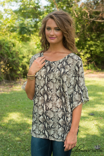 Mandalay Bay Top - Ivory/Animal