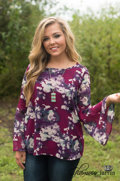 Sweet Splendor Floral Top - Magenta