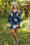A Floral Affair Tunic/Dress - Navy