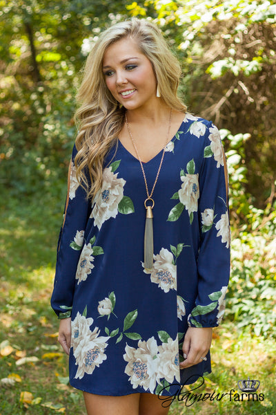 A Floral Affair Tunic/Dress - Navy