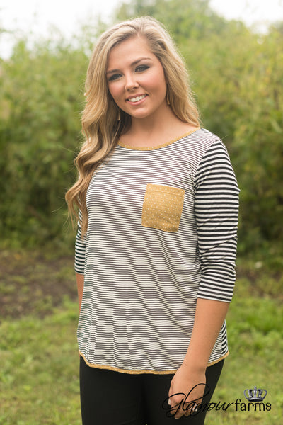 Aberdeen Striped Top - Ivory/Black