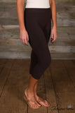 Curvy| Ahh-Mazing Basic Crop Legging - Dark Brown