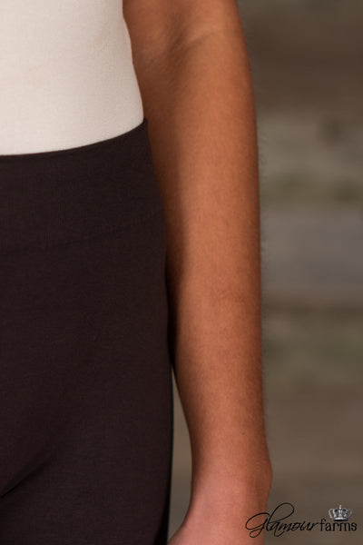 Curvy| Ahh-Mazing Basic Crop Legging - Dark Brown