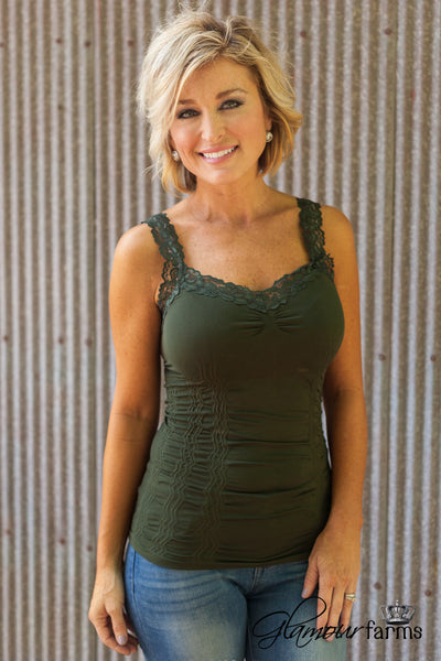 Ahh-Mazing Lace Short Shaper - Deep Olive