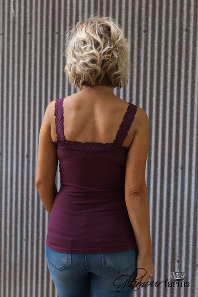 Ahh-Mazing Lace Short Shaper - Deep Wine