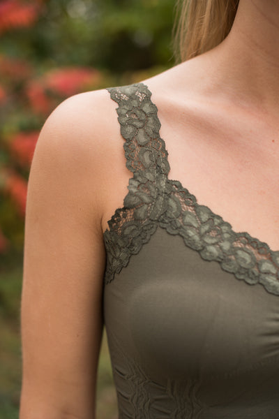 Ahh-Mazing Lace Short Shapers - Olive