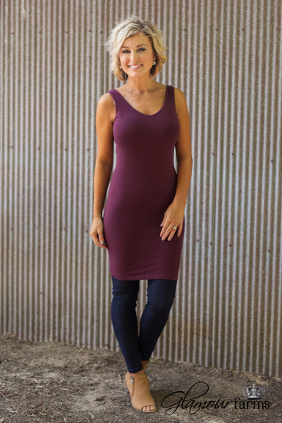 Ahh-Mazing Tank Long Shaper - Deep Wine