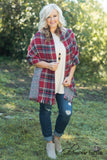 Alistaire Reversible Plaid Scarf - Red