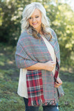 Alistaire Reversible Plaid Scarf - Red