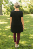 Angela Button Top/Tunic - Black