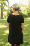 Angela Button Top/Tunic - Black