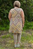 Curvy| Anika Tank Tunic/Dress - Yellow/Multi