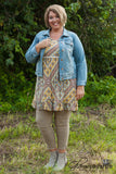 Curvy| Anika Tank Tunic/Dress - Yellow/Multi