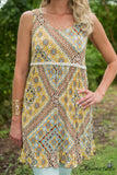Anika Tank Tunic/Dress - Yellow/Multi