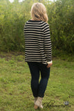 Autumn Days Striped Sweater - Black