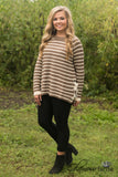 Autumn Days Striped Sweater - Mocha