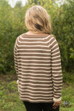 Autumn Days Striped Sweater - Mocha