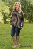Autumn Days Striped Sweater - Navy