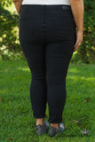 Curvy| Ava Hyper Fleece Skinny - Black
