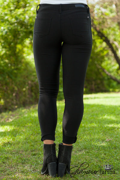 Ava Hyper Fleece Skinny - Black