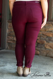 Curvy| Ava Hyper Stretch Skinny - Wine