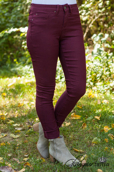 Ava Hyper Stretch Skinny - Wine
