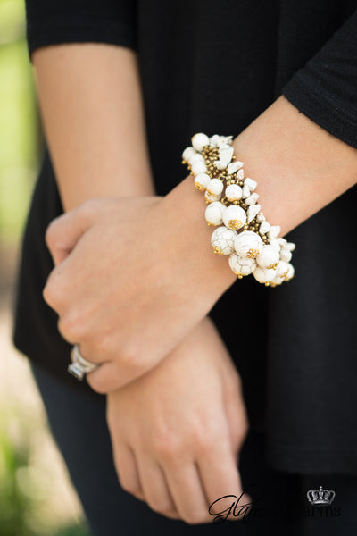 Bellatrix Bracelet - White/Worn Gold