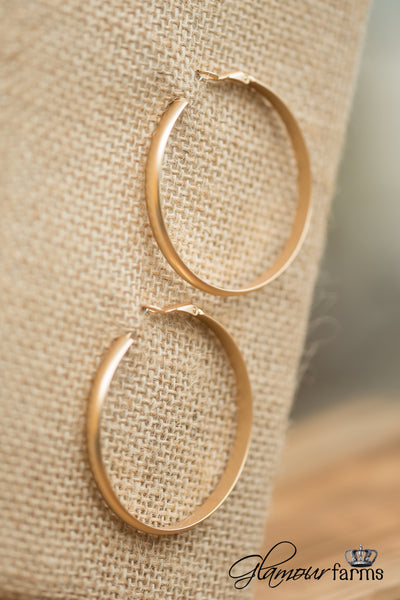 Bennet Hoop Earrings - Satin Gold