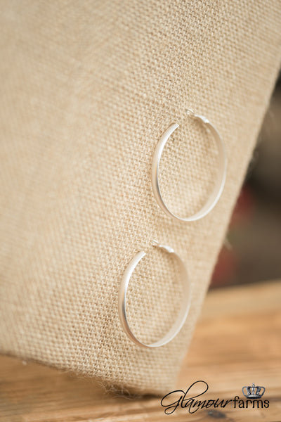 Bennet Hoop Earrings - Satin Silver