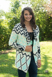Break Of Dawn Cardigan - Mint/Navy
