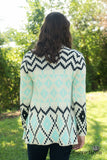 Break Of Dawn Cardigan - Mint/Navy