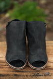 Caleb Peep-Toe Bootie - Black