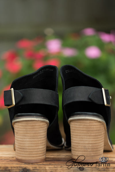 Caleb Peep-Toe Bootie - Black