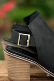 Caleb Peep-Toe Bootie - Black