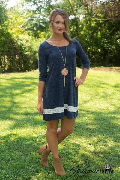 Camelot Lace Tunic/Dress - Navy