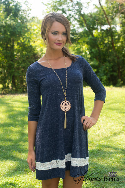 Camelot Lace Tunic/Dress - Navy