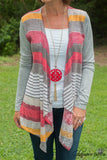 Canyon Sunset Cardigan - Burgundy/Multi