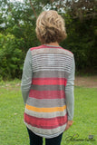 Canyon Sunset Cardigan - Burgundy/Multi