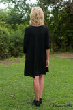Carson 3/4 Sleeve Tunic/Dress - Black