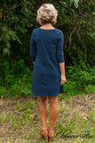 Carson 3/4 Sleeve Tunic/Dress - Navy