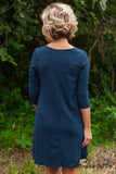 Carson 3/4 Sleeve Tunic/Dress - Navy