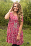 Carson Print Tunic/Dress - Dark Fuchsia