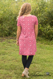 Carson Print Tunic/Dress - Dark Fuchsia