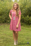 Carson Print Tunic/Dress - Dark Fuchsia