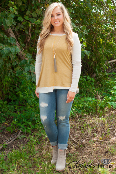 Cassidy Striped Top - Mustard