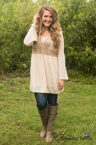 Catalina Lace Cardigan - Taupe