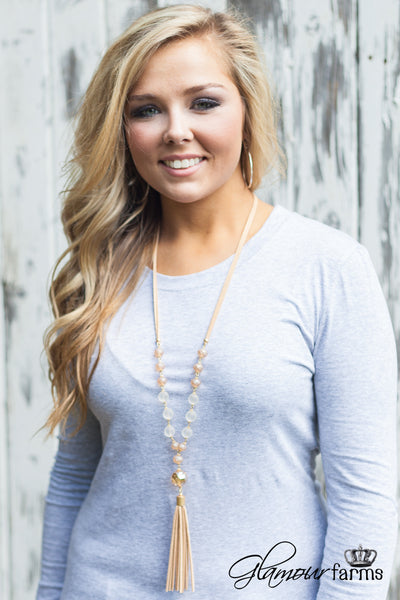 Chances Are Tassel Necklace - Light Brown