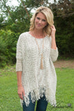 Charlie Fringe Sweater - Mocha/Ivory